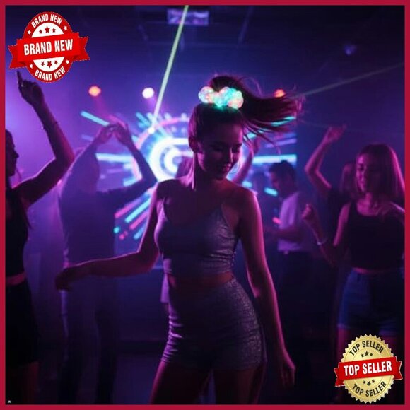 64-Piece LED Scrunchies Set with Elastic Bands Glow Party Hair Ties